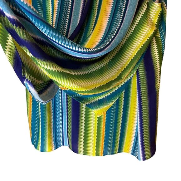Worthington Sleeveless Blue, Green and Yellow Striped Layered Top Size 2X‎ - Picture 5 of 7